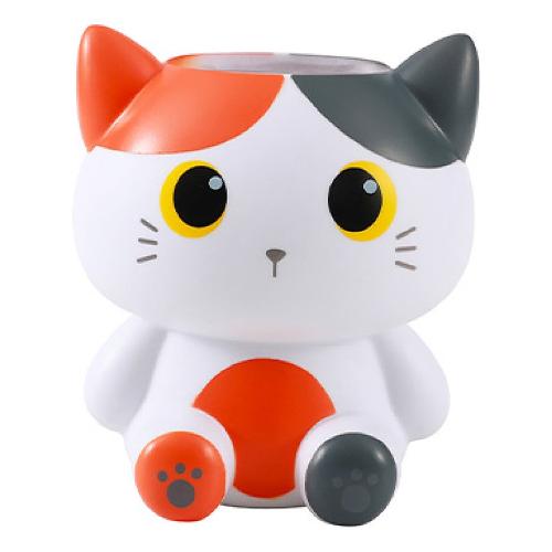 i-total Porta penne 3D (10x8x11,5cm) ORANGE CAT Bianco, Grigio e Arancio XL3014