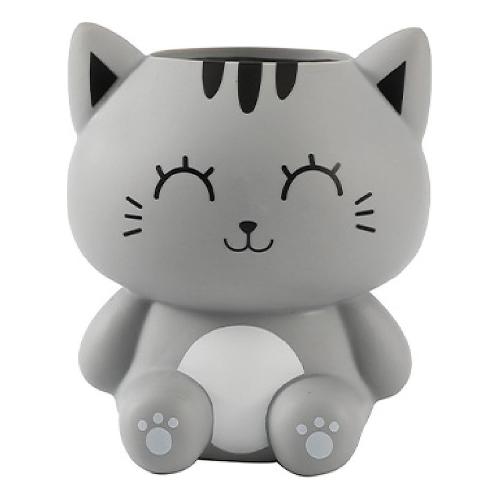 i-total Porta penne 3D (10x8x11,5cm) GREY CAT Grigio XL3015