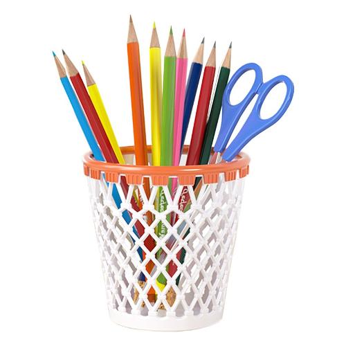 i-total Porta penne Basket (11,5x10cm) Bianco e Arancione XL2870