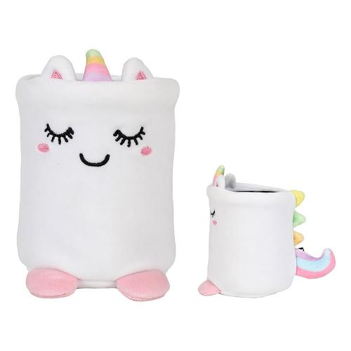 i-total Porta penne Plush (9,5x12,5cm) UNICORN Bianco e Rosa XL2854