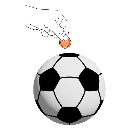 i-total Salvadanaio Plastica (16x16x15cm) FOOTBALL Bianco e Nero XL2497V