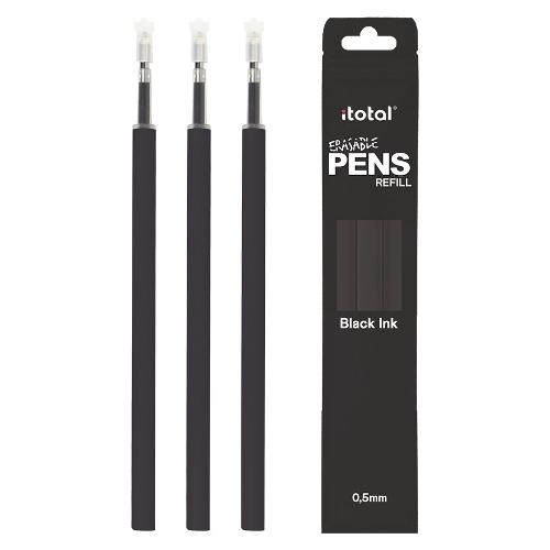 i-total Set refill penne cancellabili 3D i-total 3 pz tratto Medio - 0,5 mm Nero Ink Nero XL2304