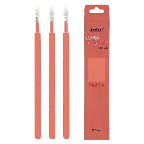 i-total Set refill penne cancellabili 3D i-total 3 pz tratto Medio - 0,5 mm Rosso Ink Rosso XL2299