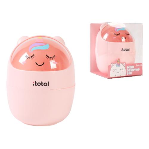 i-total Cestino gettacarte da scrivania plastica (12x16cm) UNICORN Rosa XL2703