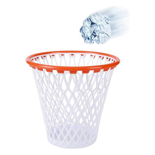 i-total Cestino gettacarte plastica (32x34cm) BASKETBALL Bianco e Arancio XL2869