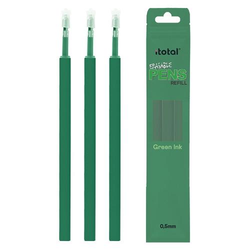 i-total Set refill penne cancellabili 3D i-total 3 pz tratto Medio - 0,5 mm Verde Ink Verde XL2301