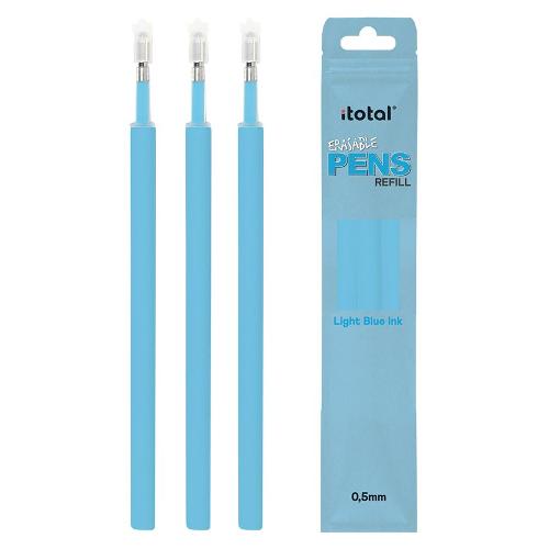 i-total Set refill penne cancellabili 3D i-total 3 pz tratto Medio - 0,5 mm Azzurro Ink Azzurro XL2302