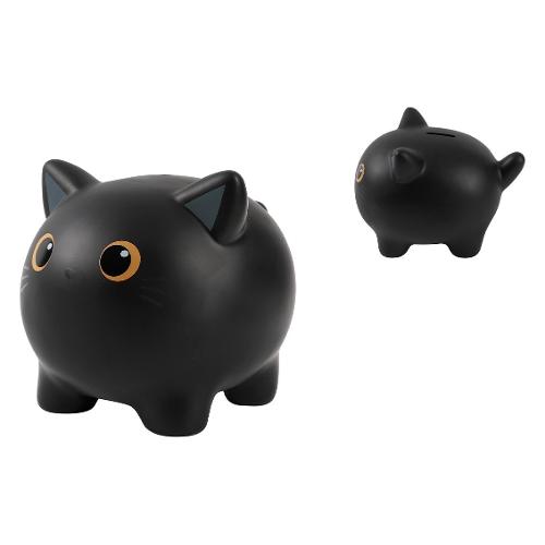 i-total Salvadanaio Plastica (18x15x15,5cm) BLACK CAT Nero XL2499