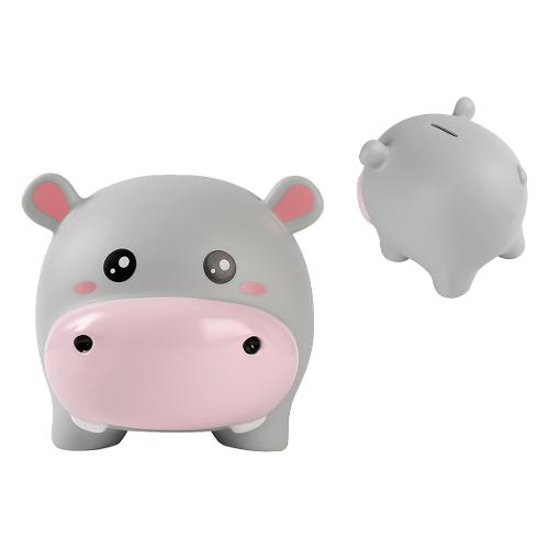 i-total Salvadanaio Plastica (20x15x14,5cm) HIPPO Grigio XL2497C