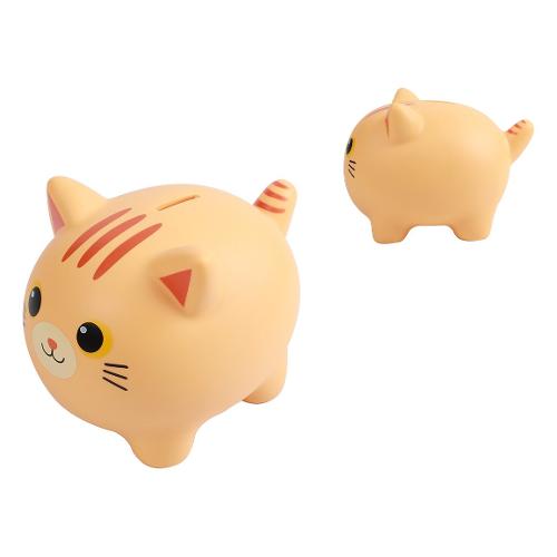 i-total Salvadanaio Plastica (18x15x15,5cm) TABBY CAT Arancio XL2497M
