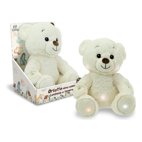 Teorema Peluche Orsetto Ninna Nanna luce e musica (25cm) GOGO Bianco 39522