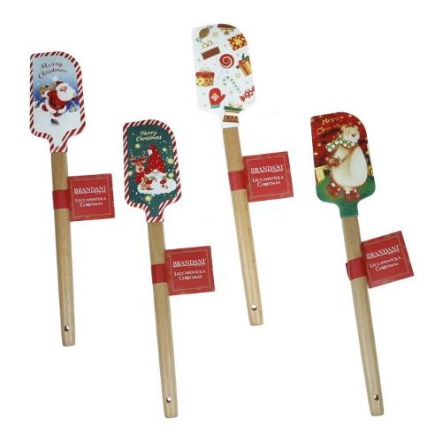 Brandani Spatola cucina leccapentola Silicone (32,5x6cm) CHRISTMAS Assortito 84521