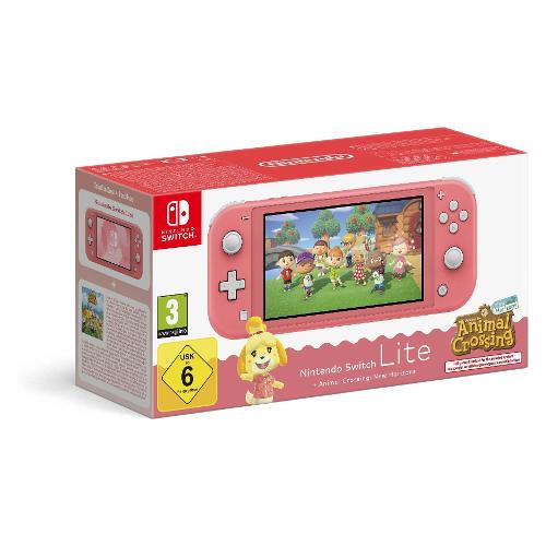 Nintendo Console videogioco SWITCH LITE Bundle Animal Crossing New Horizon Digital Download Coral 10017609