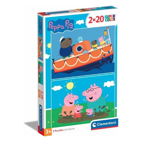 Clementoni Puzzle 2x20 pz Super Color 36m+ (27x18,5cm) DISNEY PEPPA PIG 24797