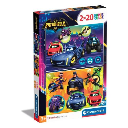 Clementoni Puzzle 2x20 pz Super Color 36m+ (27x18,5cm) DC COMICS BATWHEELS 24806