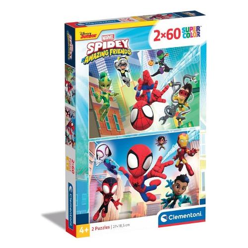 Clementoni Puzzle 2x60 pz Super Color 4a+ (27x18,5cm) MARVEL SPIDEY & AMAZING FRIENDS 21625