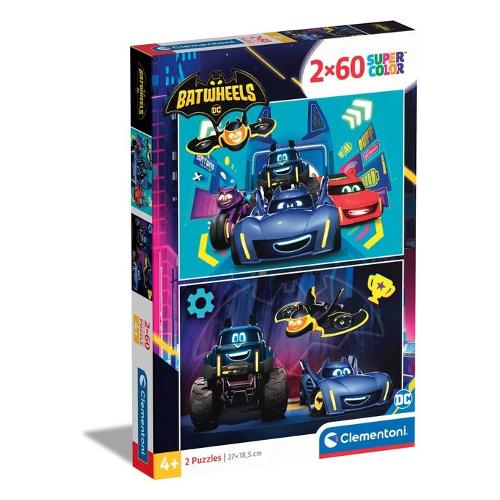 Clementoni Puzzle 2x60 pz Super Color 4a+ (27x18,5cm) DC COMICS BATWHEELS 24812