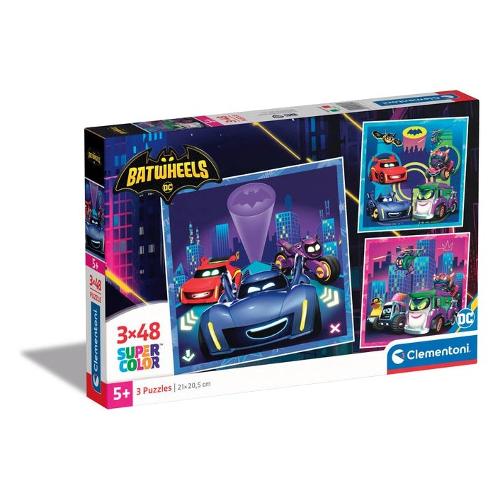 Clementoni Puzzle 3x48 pz Super Color 5a+ (21x20,5cm) DC COMICS BATWHEELS 25307