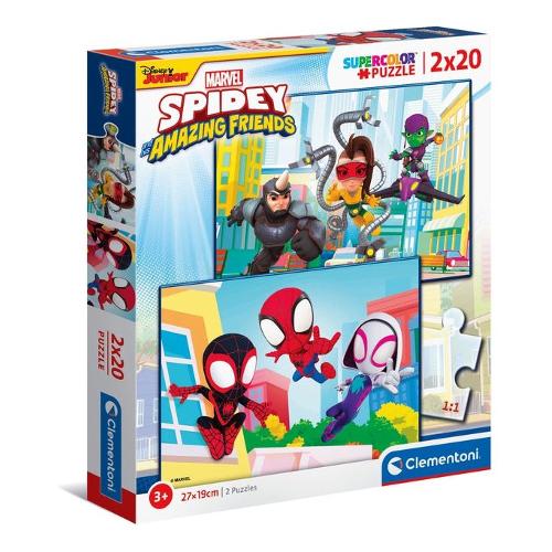 Clementoni Puzzle 2x20 pz Super Color 36m+ (27x18,5cm) MARVEL SPIDEY & AMAZING FRIENDS 24794