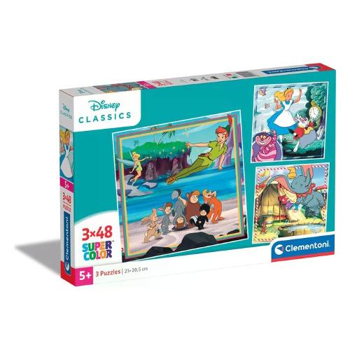 Clementoni Puzzle 3x48 pz Super Color 5a+ (21x20,5cm) DISNEY CLASSIC 25302