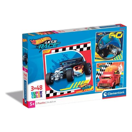 Clementoni Puzzle 3x48 pz Super Color 5a+ (21x20,5cm) HOT WHEELS 25313