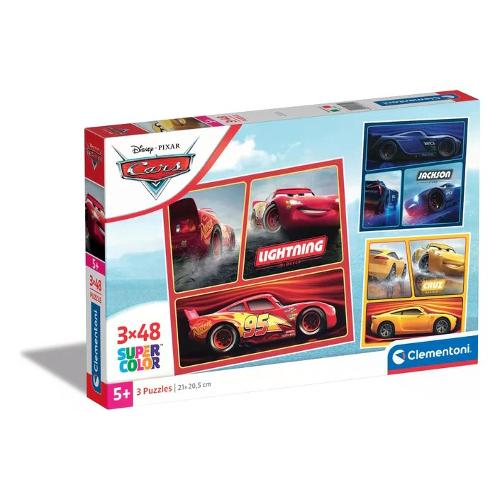 Clementoni Puzzle 3x48 pz Super Color 5a+ (21x20,5cm) DISNEY CARS 25305