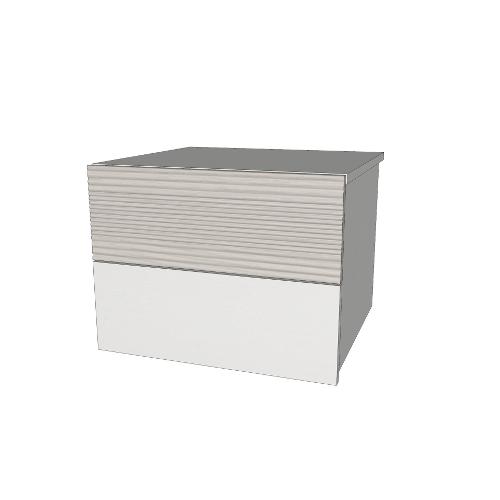 Santa Lucia COMETA Comodino 2 Cassetti Matwood white e Silk (51,7x48,6x41,7cm)