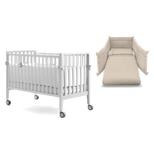 Pali Set lettino infanzia evolutivo trasformabile tessile Ecrù WIN Bianco 0127WINBE