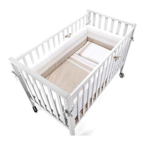 Pali Set lettino infanzia evolutivo trasformabile tessile Rigato WIN Bianco 0127WINBW