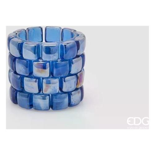 Edg Vaso Vetro (12x10cm) cilindro GEMME Blu 1100626A800