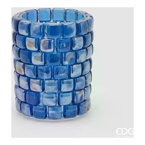 Edg Vaso Vetro (15x18cm) cilindro GEMME Blu 1100628A800