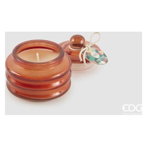 Edg Candela profumata Nordic Vetiver (7,5x7,5cm) vetro con tappo CIRCLE Arancio 6100218ANOV