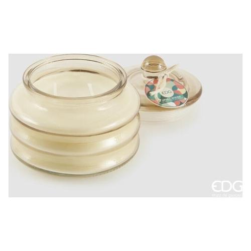 Edg Candela profumata Uphill Woods (9,5x9,5cm) vetro con tappo CIRCLE Avorio 6100219AUPW