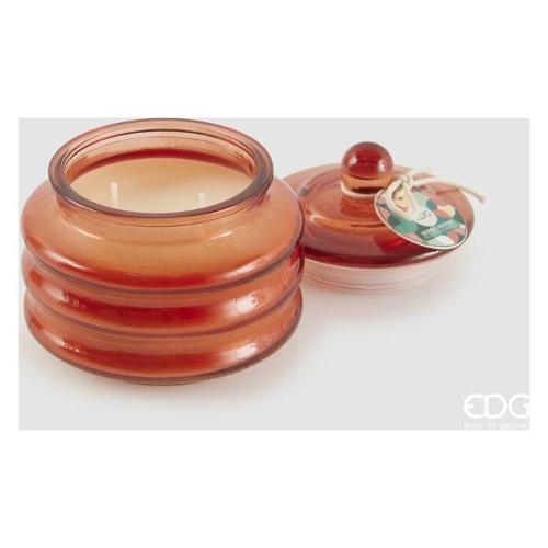 Edg Candela profumata Nordic Vetiver (9,5x9,5cm) vetro con tappo CIRCLE Arancio 6100219ANOV