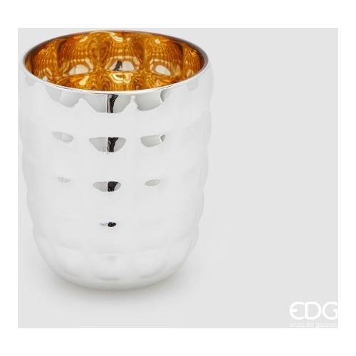Edg Porta candela (8x9,6cm) Bicchiere Cromo e Oro 4400317A020