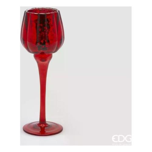 Edg Candelabro 1F calice (22cm) Rosso 4400076A400