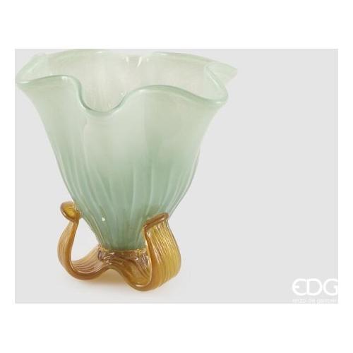 Edg Vaso vetro (22x19cm) FLOWER Light Green 1100919A711
