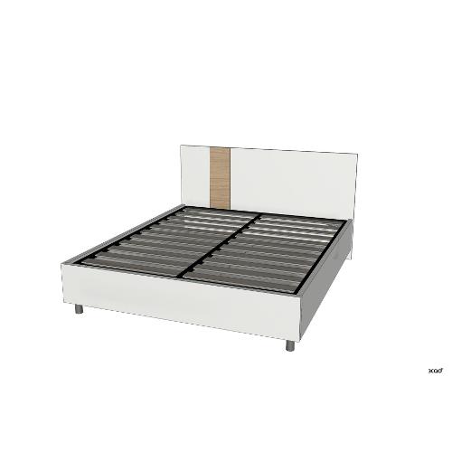 Santa Lucia BOLT Letto due piazze Eco bianco e Matwood honey