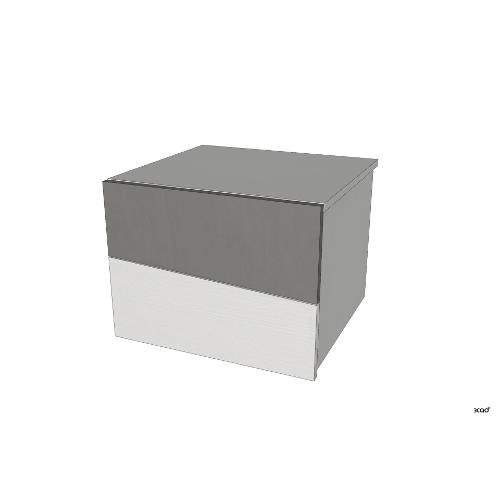 Santa Lucia ASTRO Comodino 2 Cassetti Matwood white e Clay dark (51,7x48,6x41,7cm)