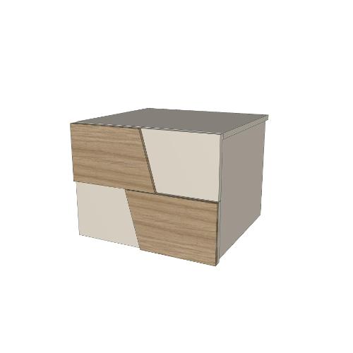 Santa Lucia ATLAS Comodino 2 Cassetti Eco avorio e Matwood honey (51,7x48,6x41,7cm)