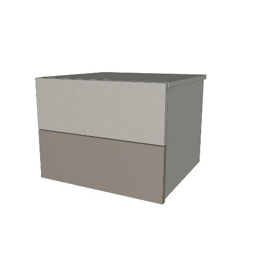 Santa Lucia DORADO Comodino 2 Cassetti Eco Pepe e Clay light (51,7x48,6x41,7cm)