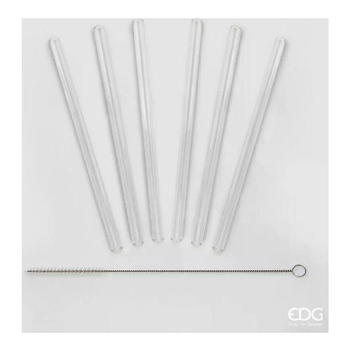 Edg Cannucce set con spazzolino Trasparente 6pz 102953 000