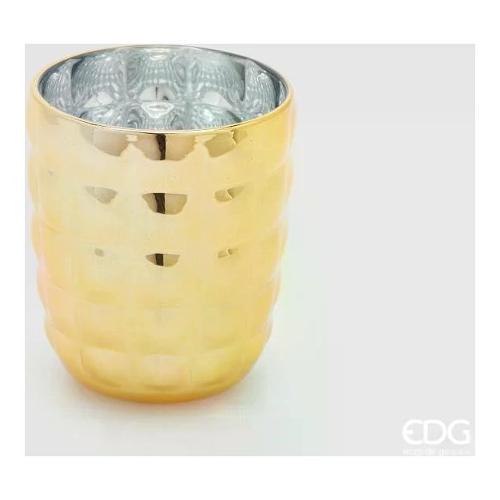 Edg Porta candela (8x9,6cm) Bicchiere Oro e Cromo 4400317A010