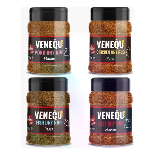 Venequ Set spezie per barbecue Dry Rub Gourmet #1 4 pz VNQ200T21