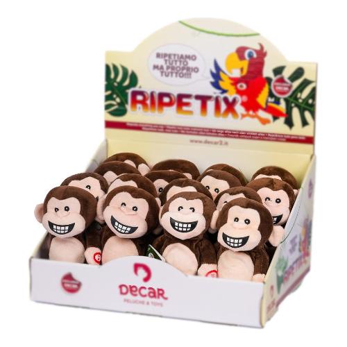 De.Car 2 Peluche Scimmietta Ripetella (20cm) RIPETIX Marrone e Bianco 28280