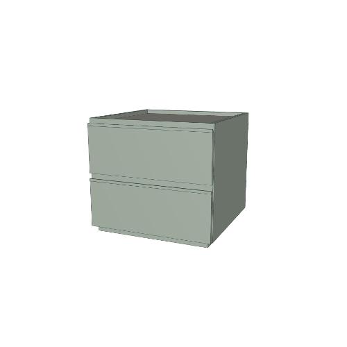Santa Lucia COSMO Comodino 2 Cassetti Eco muschio e Clay light (49,6x48,8x44,9cm)