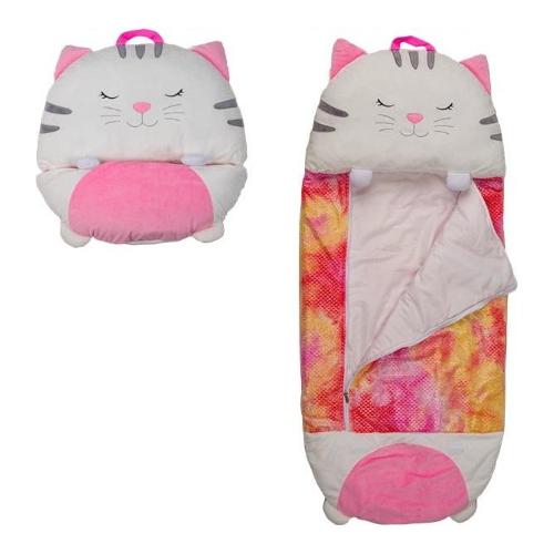 De.Car 2 Sacco letto Gatto (130x60cm) Bianco e Rosa 26445