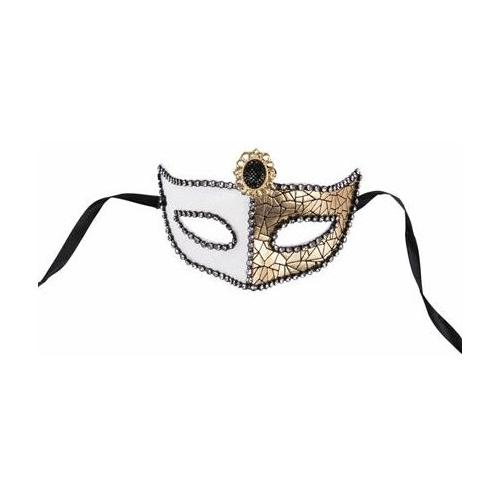 Carnival Toys Maschera Halloween Maschera Bianco e Oro 01393 (Donna Unica)