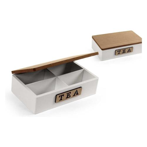 Gicos Porta bustine MDF 9 scomparti LEGNO&DISEGNO (23x23x7cm) Bianco e Marrone 921681