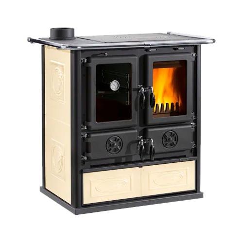 Nordica Cucina legna 7,9kW ROSETTA Sinistra 5.0 VST.16 Ceramica Panna 5 stelle (88,5x57,2x84,3cm)